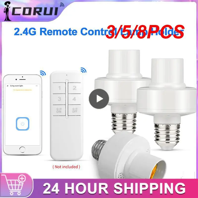 

3/5/8PCS Wireless E27 Lamp Holder Pc Smart Light Socket Protocol Led Lamp Holder Base Remote Control Smart Home