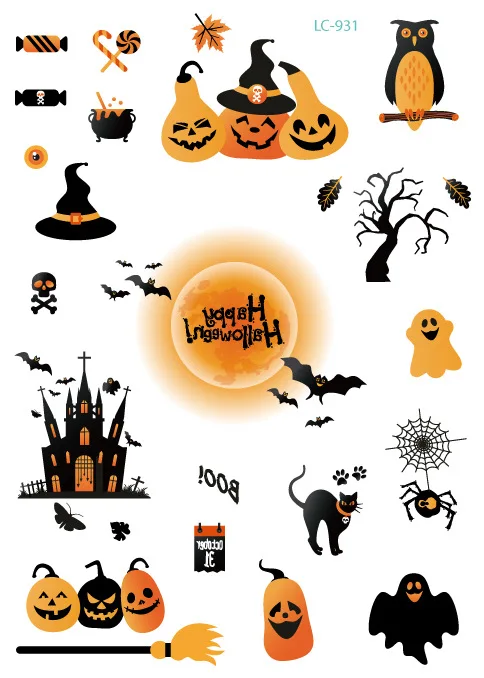 5 шт. водостойкие черные Временные татуировки-наклейки |