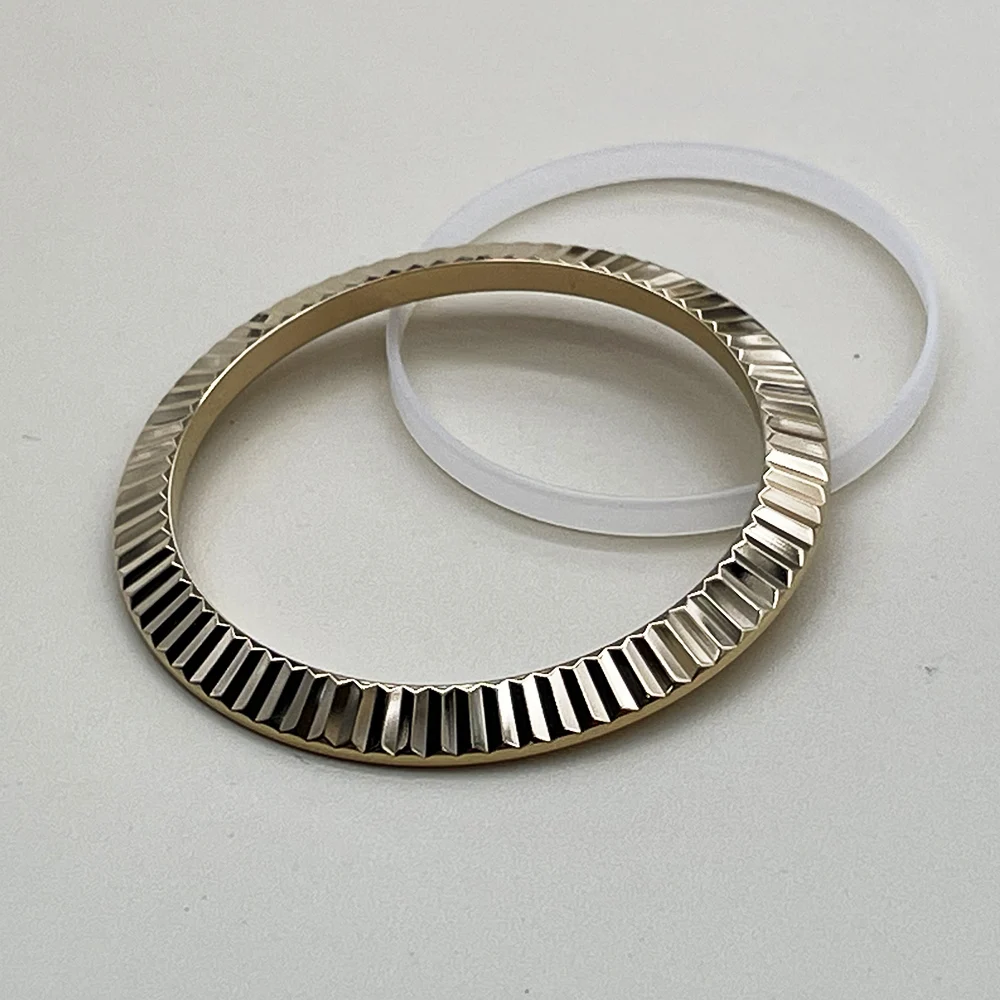 Slope Gold/Silver Watch Repair Parts Steel Fluted Bezel Case Top Ring Pad Insert for Rlx Date-just Watch