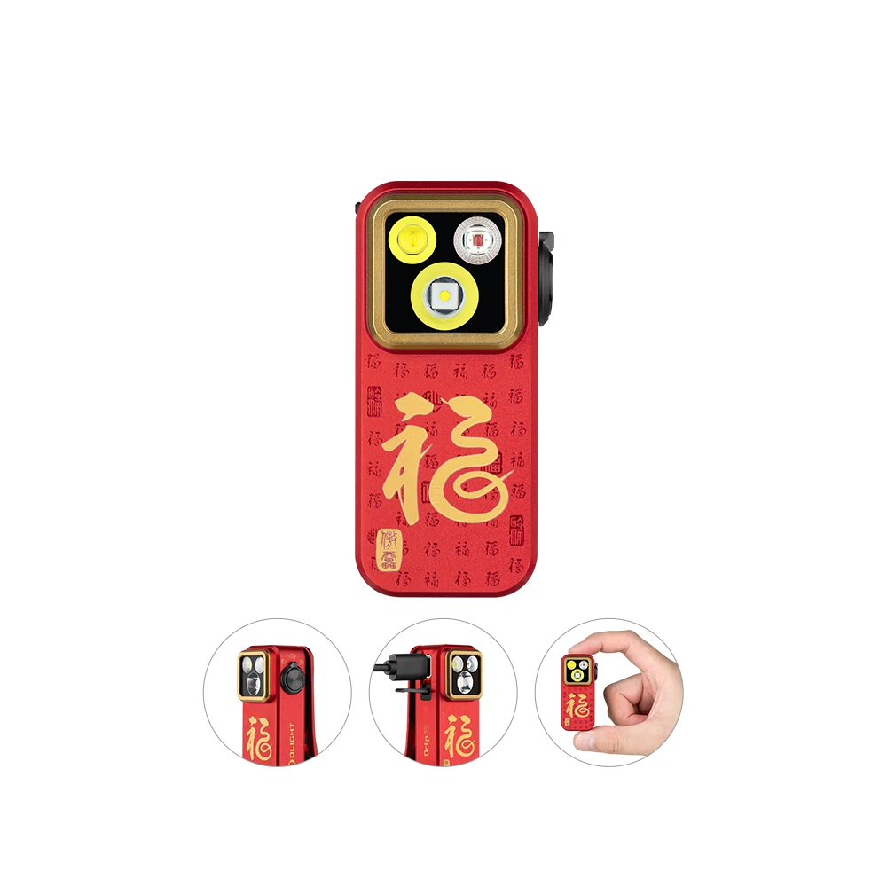 

OLIGHT Oclip Pro EDC фонарик с клипсой, перезаряжаемые фонарики 500 люмен с тройной подсветкой, зарядка типа C