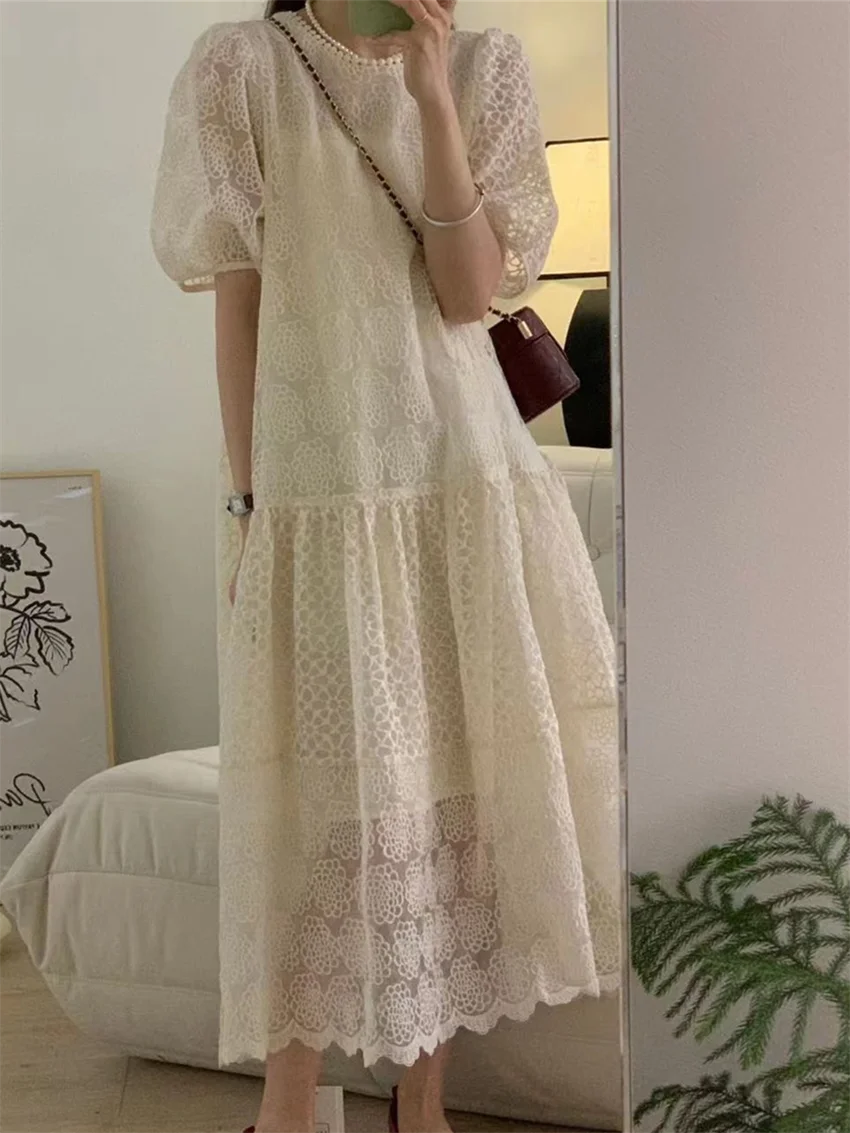 

Alien Kitty Apricot A-Line Dress Hook Flowers Chic Elegant All Match High Waist Summer 2022 New Slim Casual Sweet Lady OL
