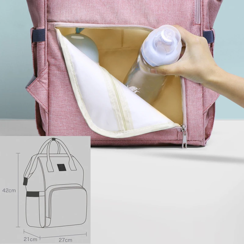 LAND Fashion Diaper Bag Backpack Large Mum Maternity Nursing Bag Travel Backpack Stroller Baby Bag Nappy Baby Care images - 6