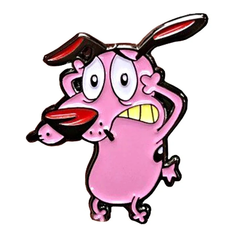 Courage Cowardly Dog Enamel Pins Cute Animal Dog Brooches Lapel Badges Creative Animal Jewelry Gift for Kids Friends images - 6