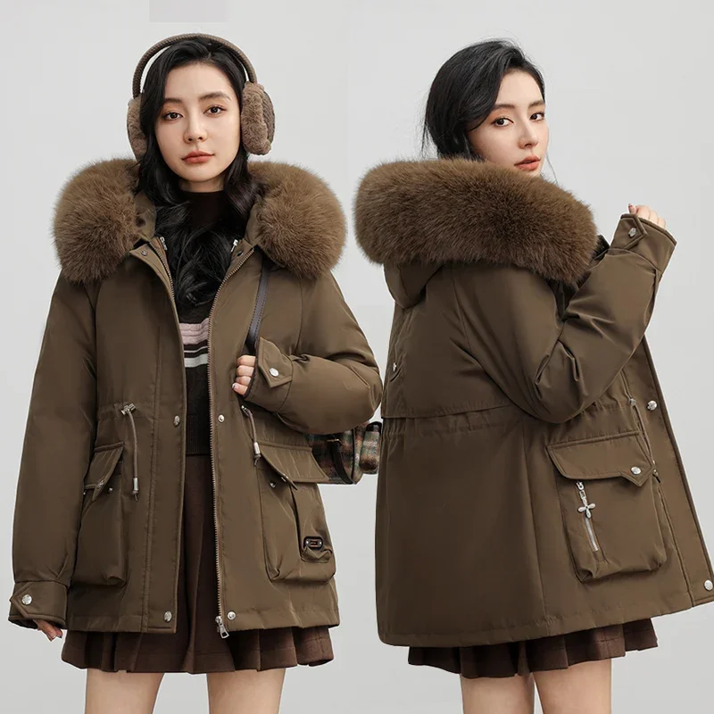 Теплая парка модная зимняя куртка женская короткая 3XL Женская зимнее пальто