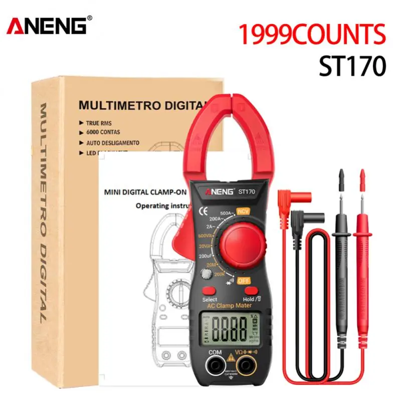 

ST170 Digital Multimeter Clamp Meter DC/AC Current Ammeter Voltage Tester Diode Current Capacitance NCV Ohm Test