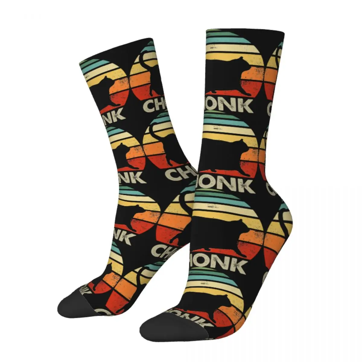 

Hip Hop Vintage Chonk Retro Vintage Crazy Men's Socks Unisex Meme Cats Lively Small Docile Harajuku Pattern Printed Crew Sock