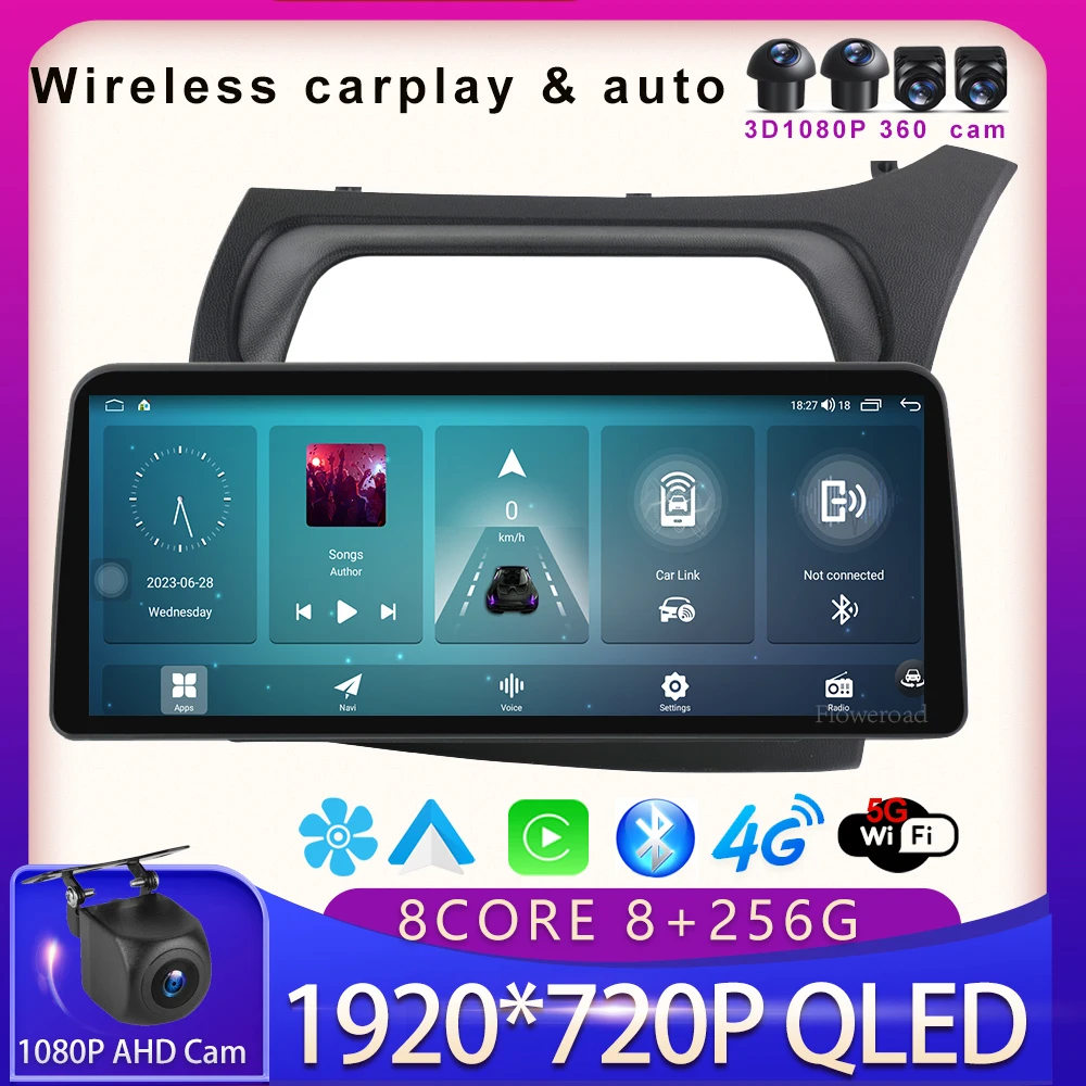 

12.3‘’Android13 Car Radio Video Wireless Carplay For Honda Civic Hatchback 2006-2012 Multimedia Player GPS Auto 5GWiFi BT5.0