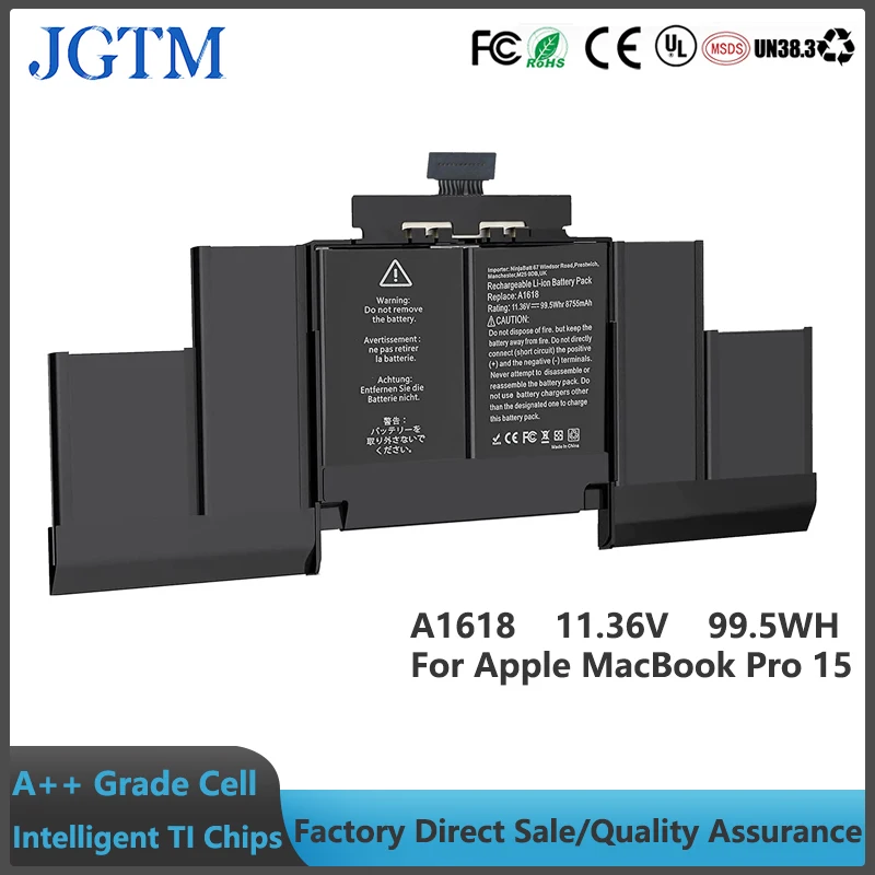 Аккумулятор JGTM 11,36 в 8800 мАч A1618 для ноутбука Apple MacBook Pro 15 дюймов Retina A1398 2015 год 020-00079 MJLQ2LL/A MJLT2LL/A инструмент Аккумулятор JGTM 11,36 в 8800 мАч A1618 для ноутбука Apple MacBook Pro 15 дюймов Retina A1398 2015 год 020-00079 MJLQ2LL/A MJLT2LL/A инструмент