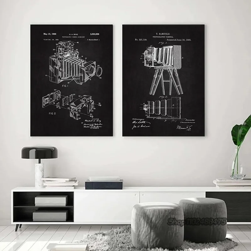 Винтажный патентный постер для фотокамеры настенный художественный принт