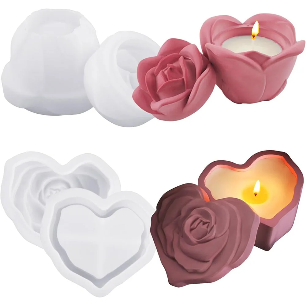 Роза банка для свечей бетонные силиконовые формы с крышкой сделай сам цветок