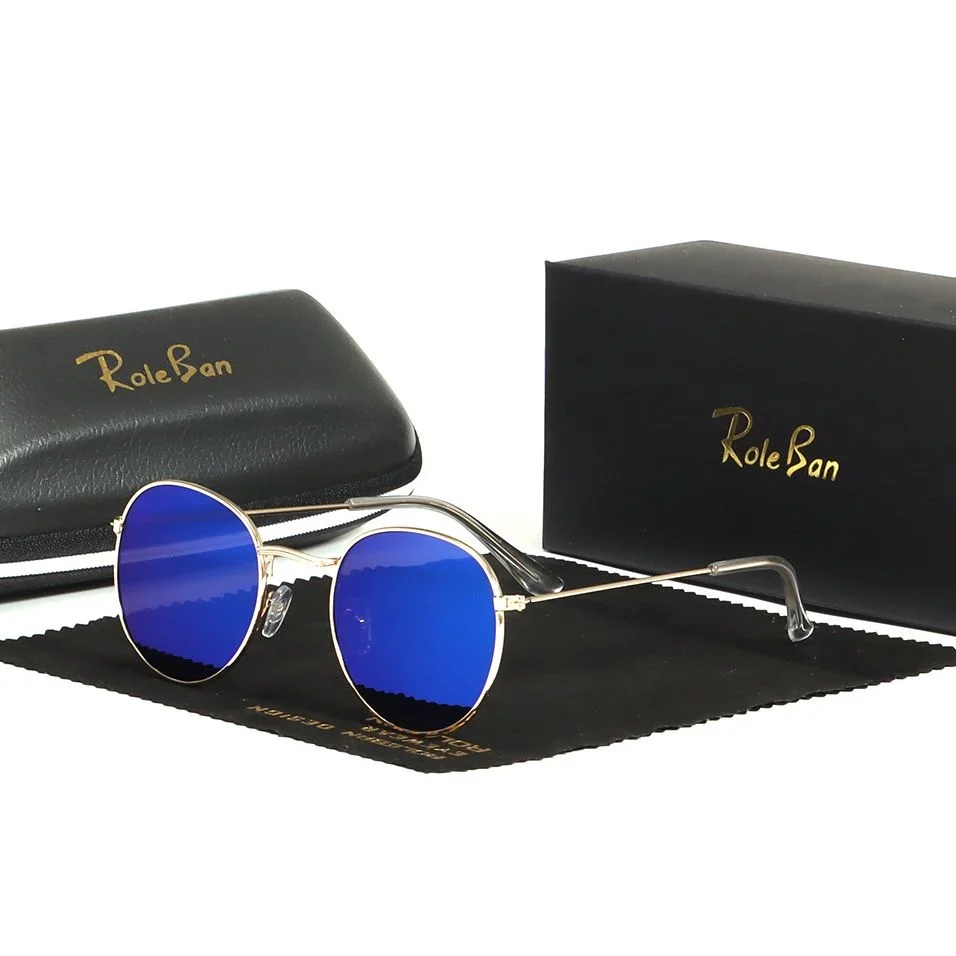 

2023 Classic Small Frame Round Sunglasses Women's/Men's Brand Designer Alloy Mirror Sunglasses Men's Women's Fashion Retr