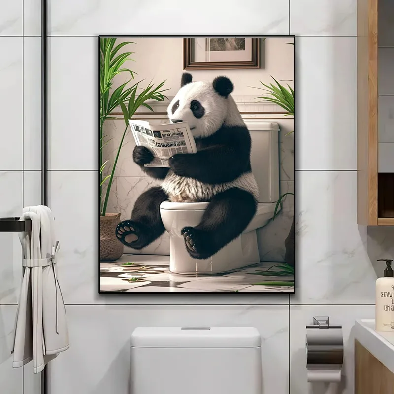 Картина Сидя на туалете страус канвас