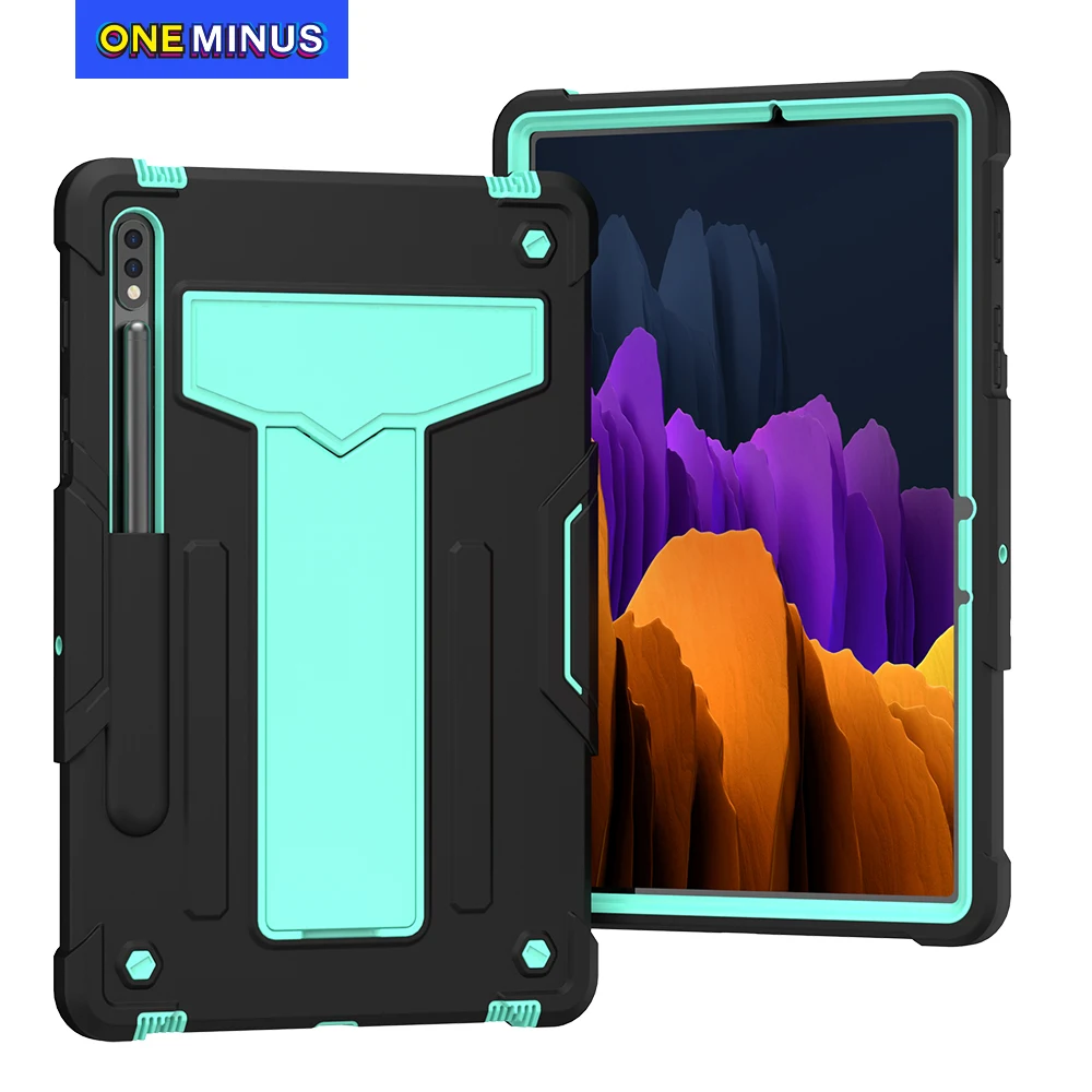 

For Samsung Galaxy Tab S7 Case T870 S6 Lite Shock Absorbent Dual Layer Silicone Hard PC Bumper Protective Tablet Cover Pad Funda