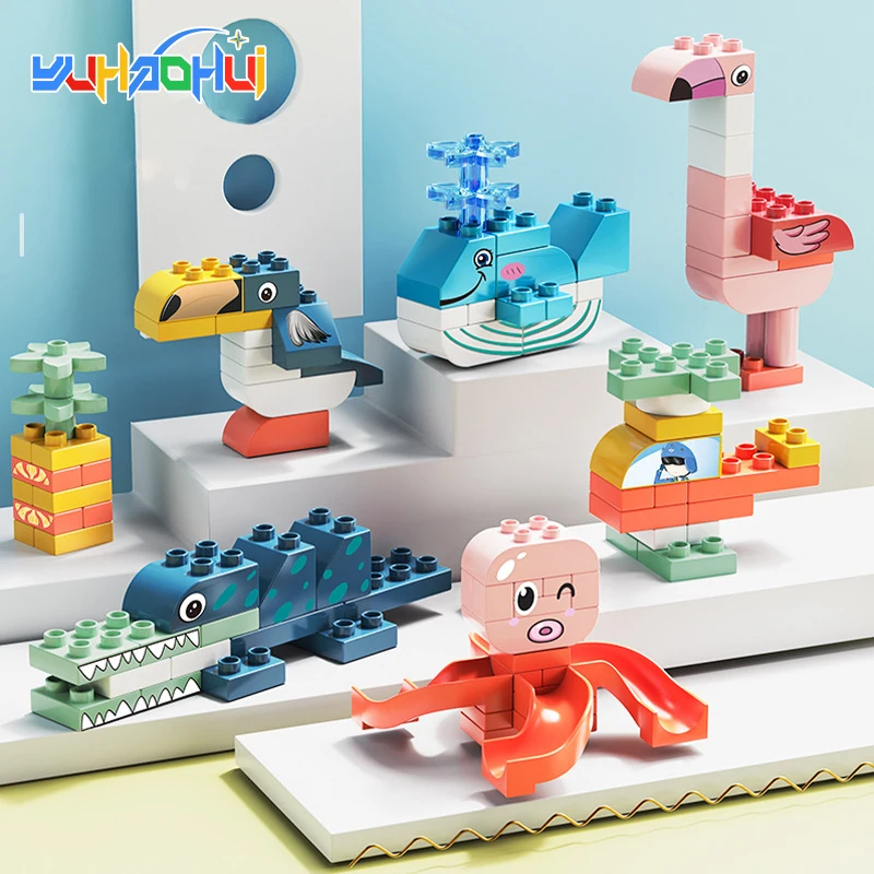 

Big Size Building Blocks Bricks Toys Kids Toys Puzzle Toys Ever-Changing Creative Animal DIY Educate Toys 2-7 Years Old