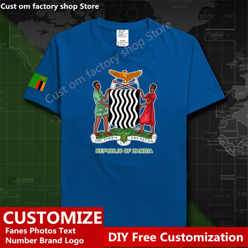 Замбийская Республика Замбия замбийская страна футболка на заказ фанаты логотип