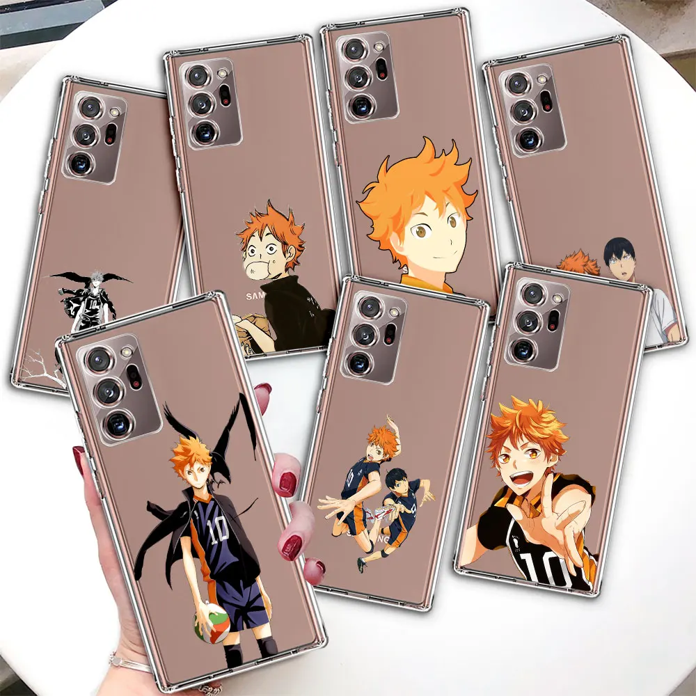 

Прозрачный чехол из ТПУ для Samsung Galaxy Note 20 Ultra 10 Lite 9 8 S23 S21 S20 FE S22 Plus A53 A52 Anime Haikyuu