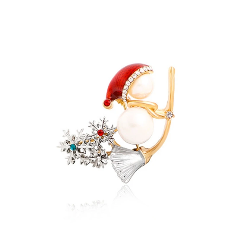 

Christmas Brooch Snowman Christmas Broom Brooch Alloy Diamond Christmas Brooch