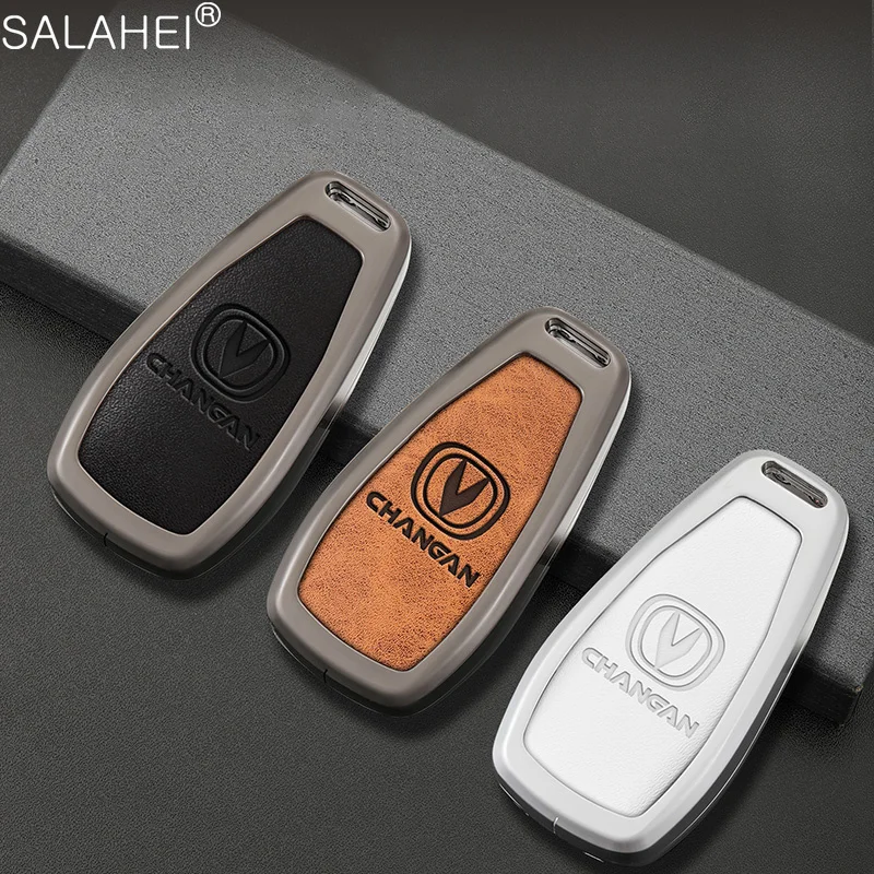 

Car Leather Zinc Alloy Remote Key Case Cover For Changan CS75 Plus EADO CS35 RAETON CS15 V3 V5 V7 2018 CS55 Yidong Accessories