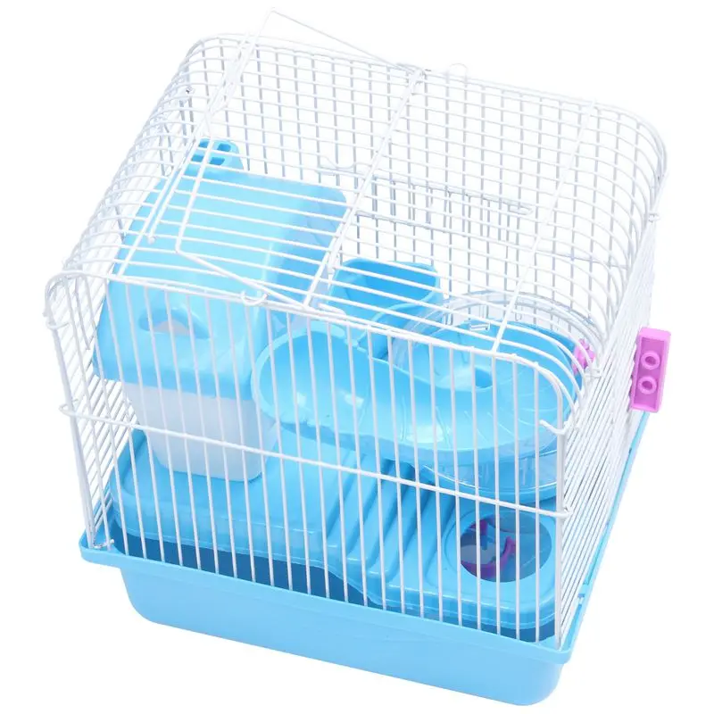 

Hot 2 Floors Storey Hamster Cage Mouse house with slide disk spinning bottle