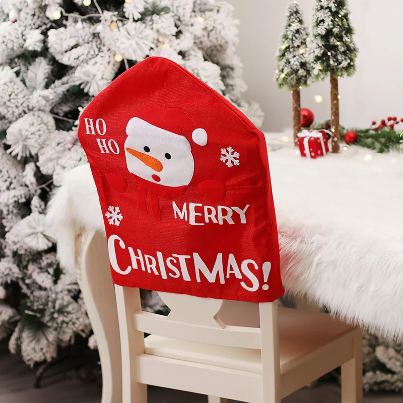 

Чехол для рождественской столовой, яркий чехол для кресла, эластичный домашний мультяшный Чехол для стула, чехлы для вечеринки, отеля, банке...