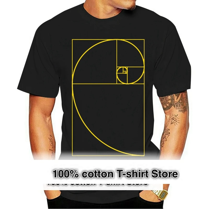 

Men t-shirt Golden Ratio Spiral Fibonacci Spiral Tshirt Women T Shirt