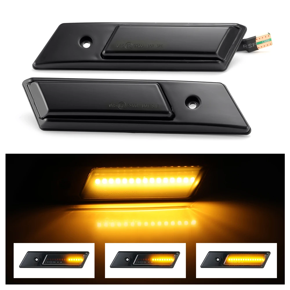 

Потоковый Динамический светодиодный боковой маркер, указатель поворота для BMW 3, 5, 7 серии, E36, E34, E32, последовательный индикатор, мигающий рет...