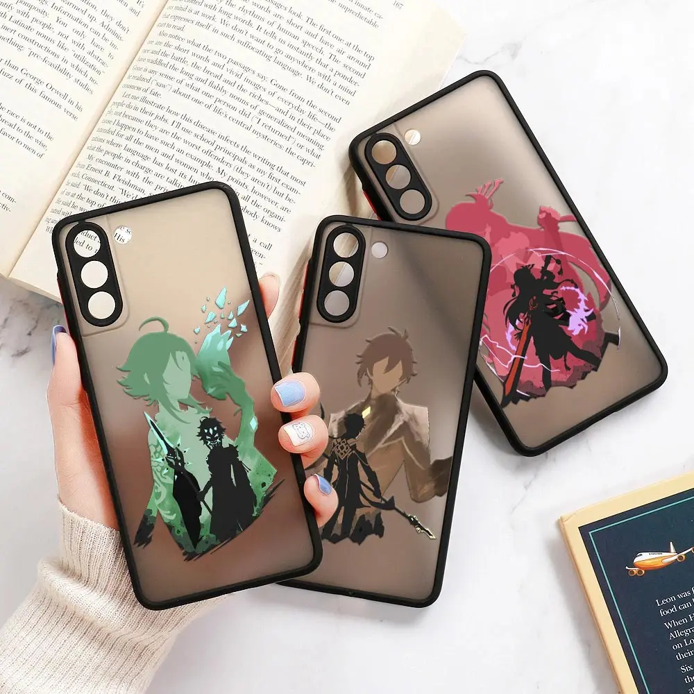 

Hot Game Matte Clear Coque For Samsung S23 5G Case Galaxy S20 FE S21 S22 Ultra S10 S8 S9 Plus Silicon Cover Genshin Impact Anime