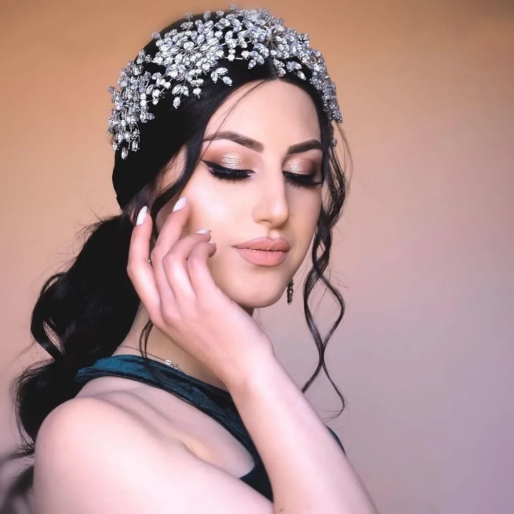 HB55 модная свадебная корона со стразами снежинками повязка на голову Стразы Серебряная свадебная тиара роскошный хрустальный свадебный головной убор