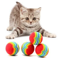 pet product cat scratcher rainbow cat toy ball soft eva foam interactive indoor kitten small dog toy ball chase play sponge ball
