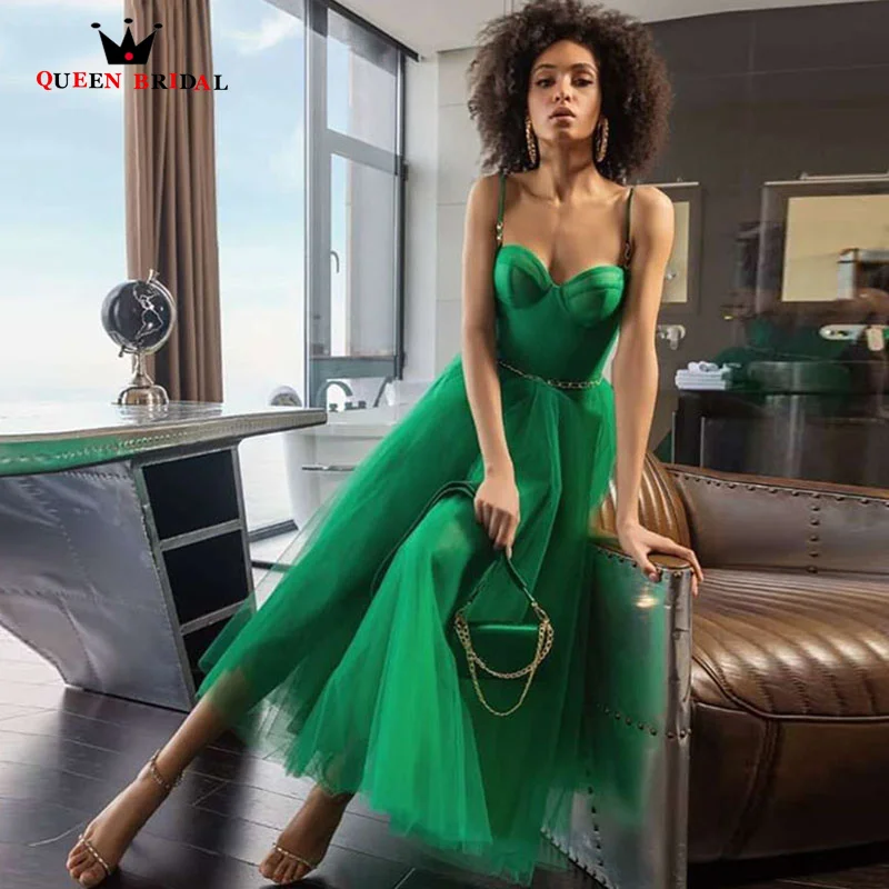 

Простое и элегантное зеленое платье для выпускного вечера, ТРАПЕЦИЕВИДНОЕ ПЛАТЬЕ с сердечком, женское платье длиной ниже колена, индивидуальный пошив, WH01