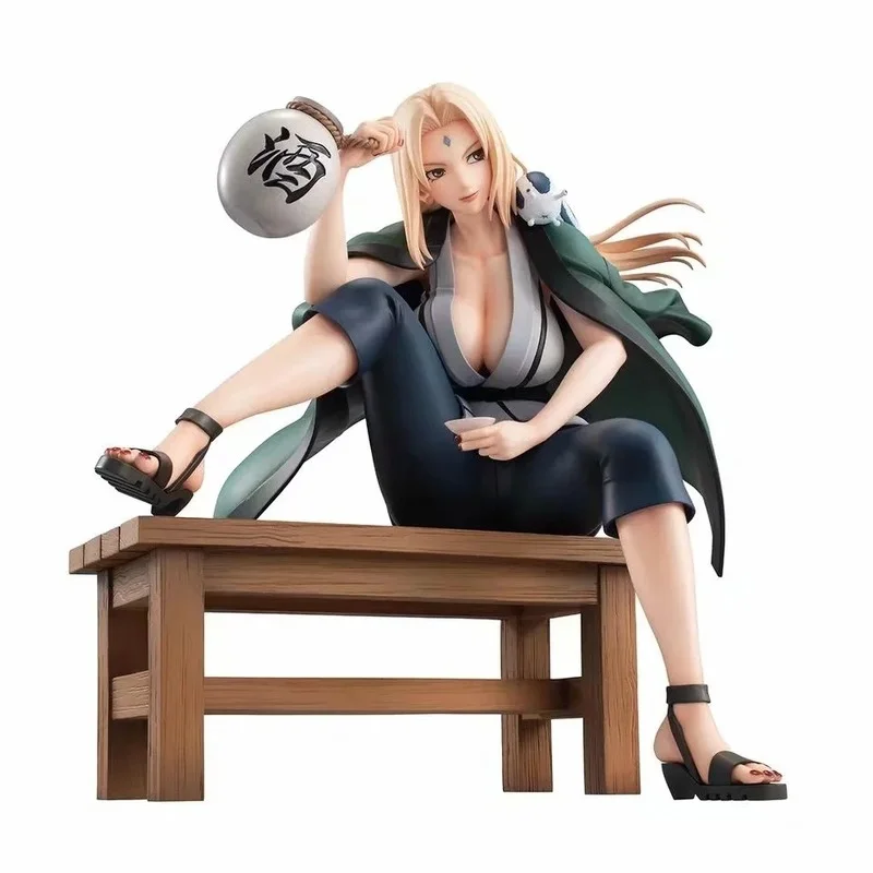 

Naruto Konoha Sannin Senju Tsunade Sitting Posture Drinking Tsunade Boxed Ninja Figure Boxed Figure Decoration Birthday Gift