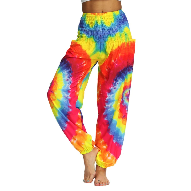 Свободные женские штаны для йоги шаровары танца живота брюки фитнеса и танцев с