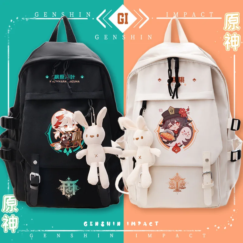 Genshin Impact Anime Kawayi Cartoon School Bag Student Fashion Ins Backpack High Capacity Portable Children's Birthday Gift