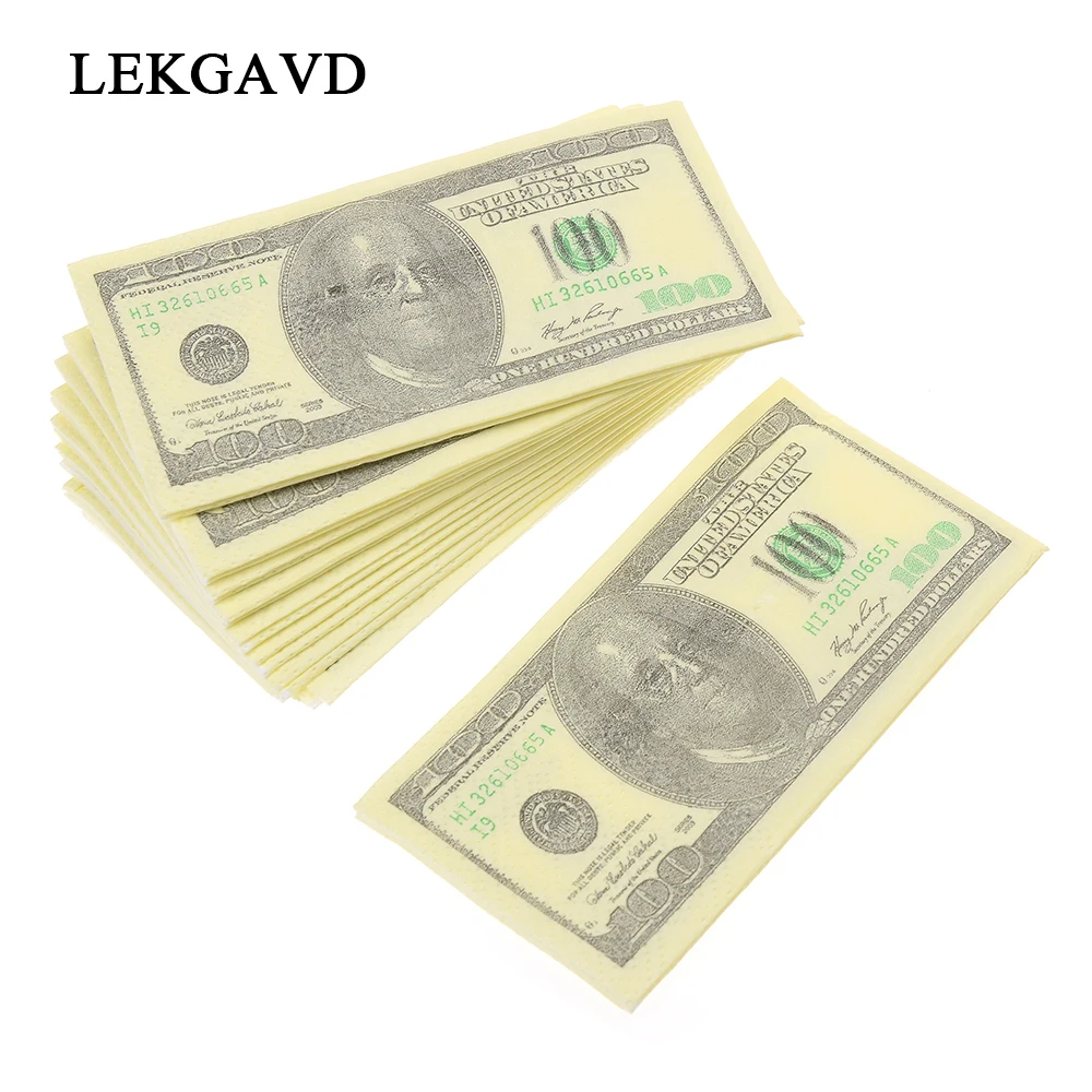 

100$ Dollars Napkin US Dollar Bill Money Paper Towel Party Tricky Gift 10pcs