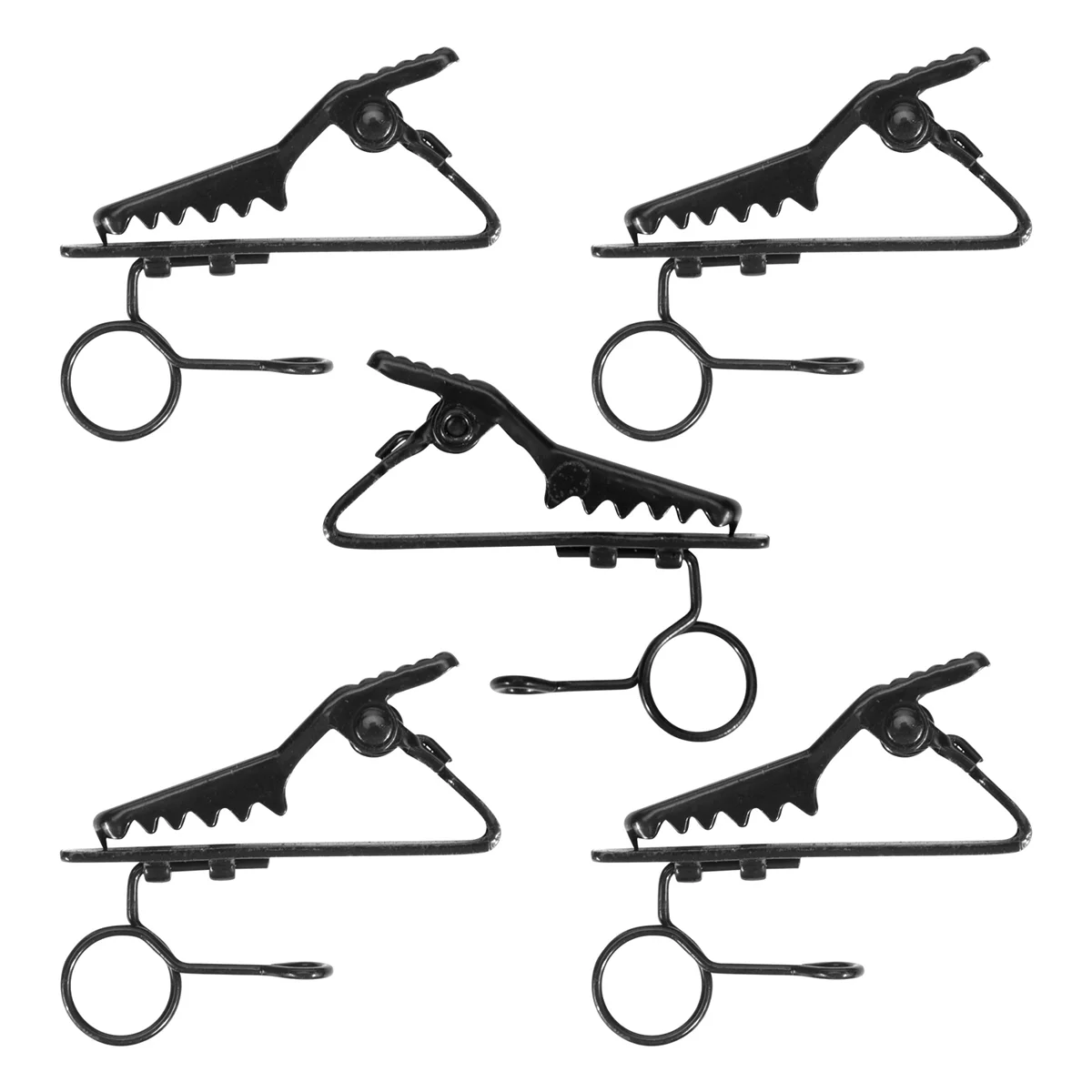 

5 Pcs Ring Mini 7.5 mm Microphone Clip Holder Tie Clip Collar Clip Practical (Black)