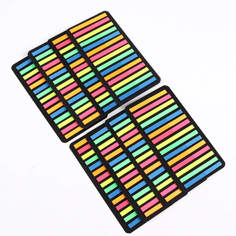 

300 Sheets Self Adhesive Bookmark Index Tabs Memo Pad Thin Strips Office Stationery Supplies Fluorescent Translucent Reading Aid