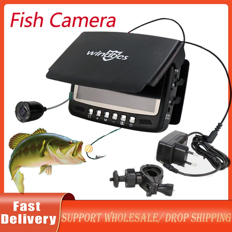 

Рыболокатор, видеокамера 4,3 дюйма, монитор, камера для обнаружения рыбы, камера видеонаблюдения для зимней подводной подледной рыбалки