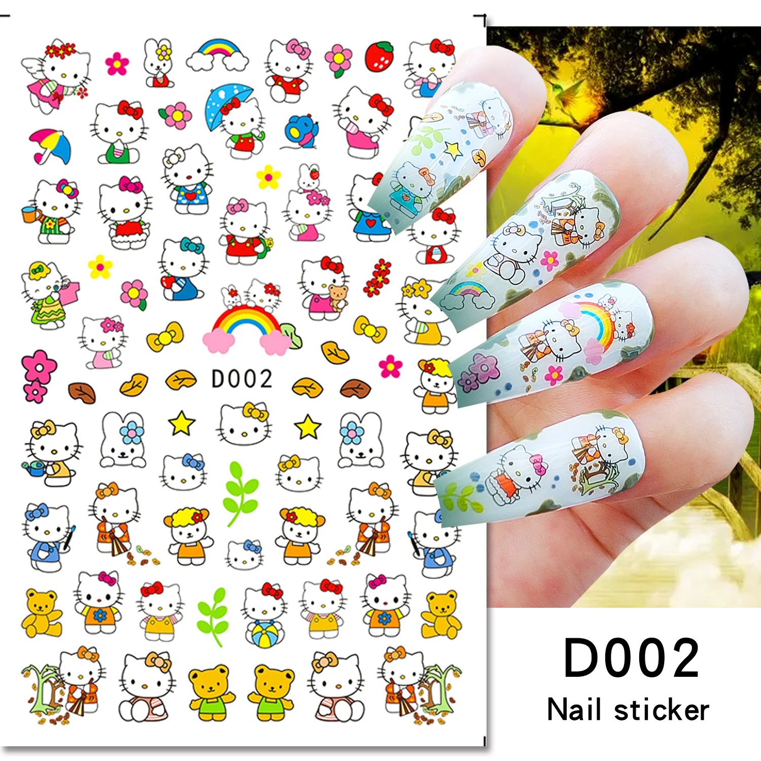

Sanrio Hello Kitty 3D Nail Sticker Nail Art Supplies Kulomi Melody Nail Decal Nail Slider Sanrio Anime Stickers Nail Decoration