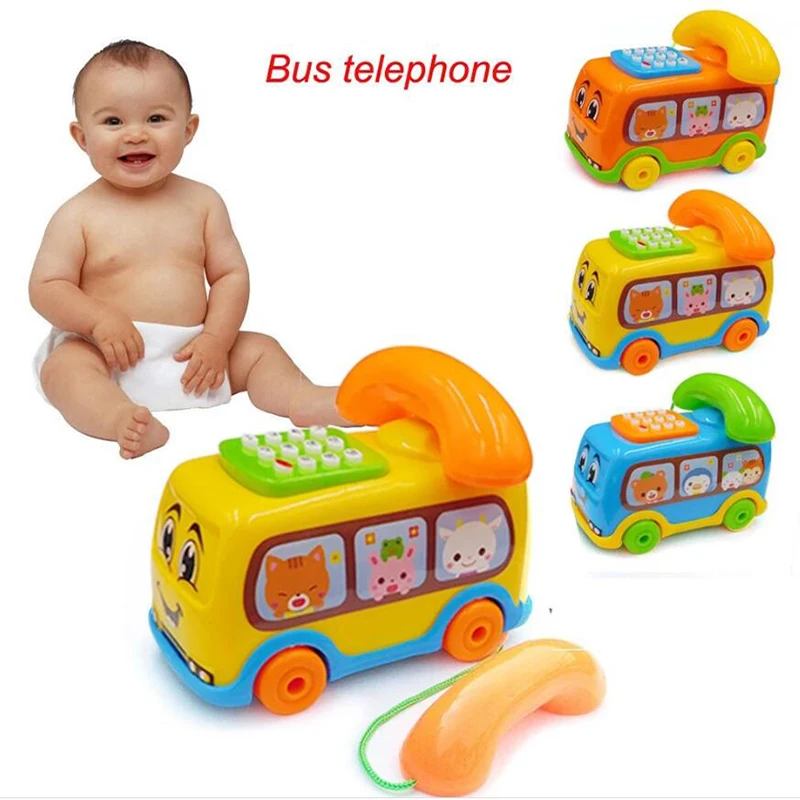 

Baby Toys Music Cartoon Bus Phone Educational Development Children's Toys Gifts Kid's Early Education Exercise Baby Kid's Games