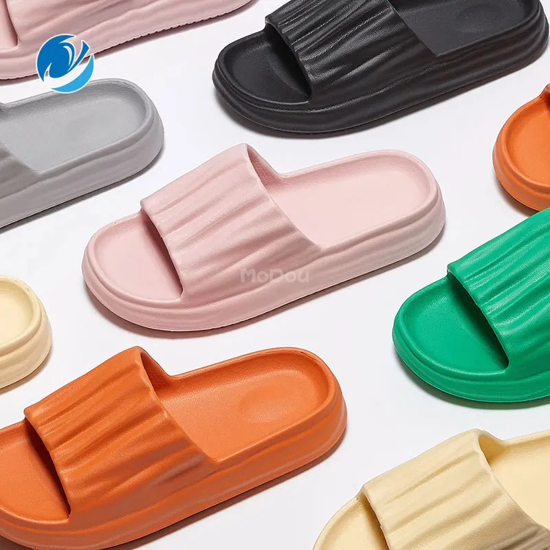 

Mo Dou 2022 New Arrival Concise Women's Summer Slippers Thick Sole Wear-resistant Outdoor Men's Slides Solid Color Couples' Shoe