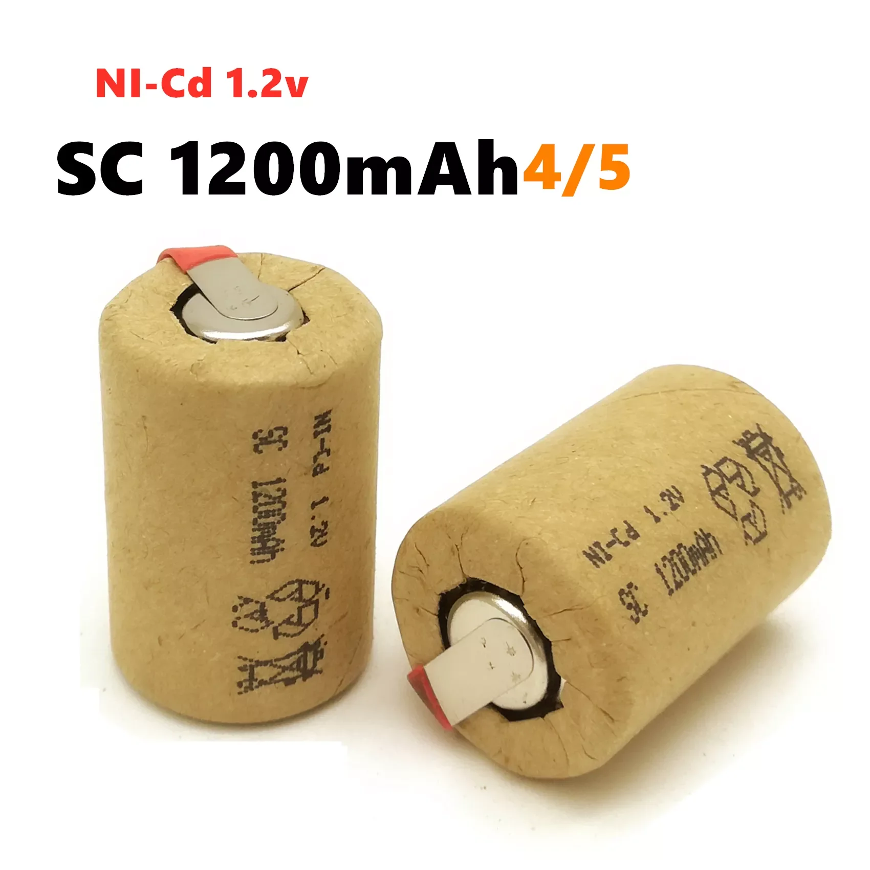 

High Quality Rechargeable 4/5 SC Ni-Cd Battery 1.2v With Tab 1200mAh Suitable For Electric Drill LED Lights