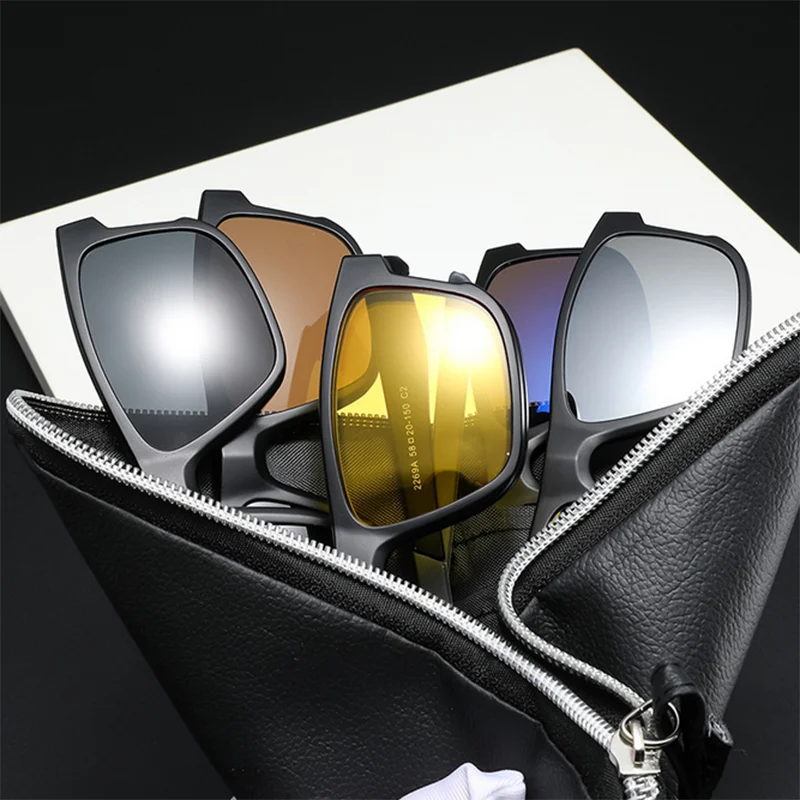 Женские солнцезащитные очки в стиле ретро с магнитным зажимом оправа кошачий