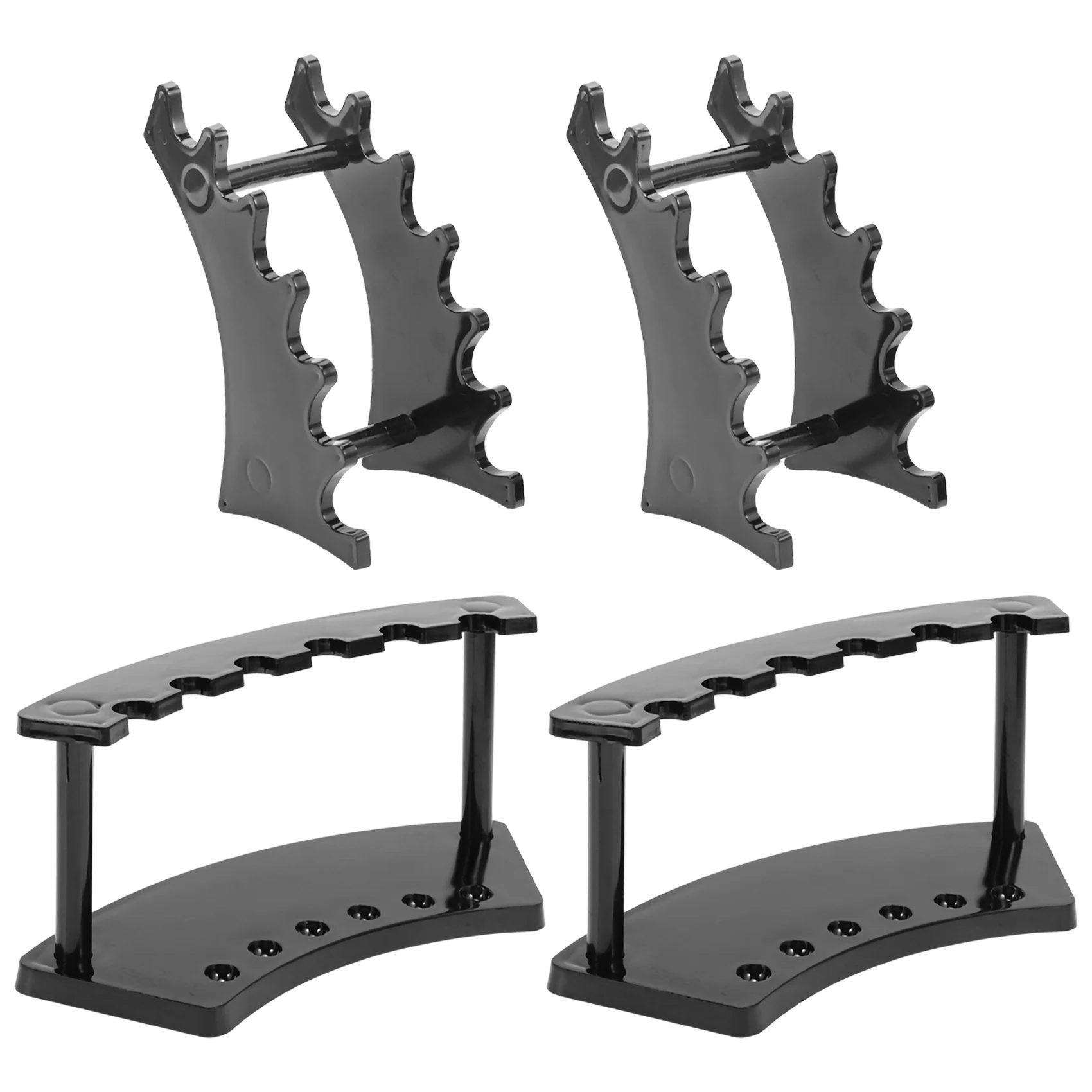 

4Pcs 6-Slot Plastic Pen Holder Stand Vertical and Horizontal Pen Display Stand Rack for School Office Home Store (Black)