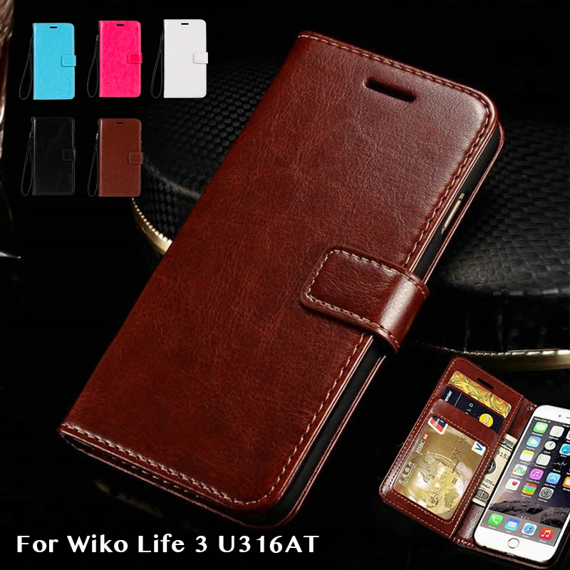 

Чехол-книжка из искусственной кожи для Wiko Life 3 U316AT, держатель для карт, силиконовый чехол с фоторамкой, чехол-кошелек для Wiko Life 3, деловой чехо...