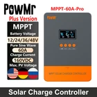 PowMr 100% MPPT 60A регулятор заряда солнечной батареи, версия DSP, работает с солнечной батареей 12 В, 24 В, 36 В, 48 В, Автомобильная солнечная панель