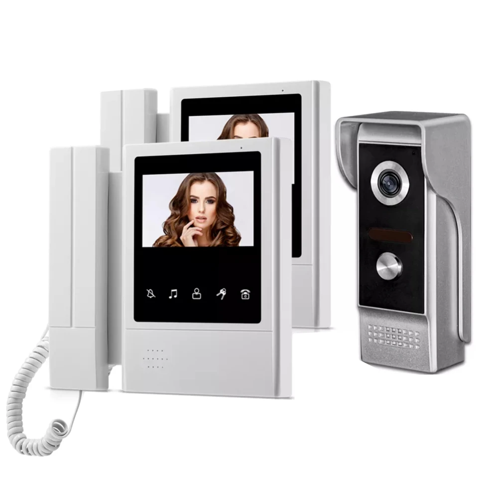 

4.3 Inch Home Intercom Video Door Phone Doorphone Waterproof Hands-free Villa Unlock Night Vision Camera Two-way Doorbell