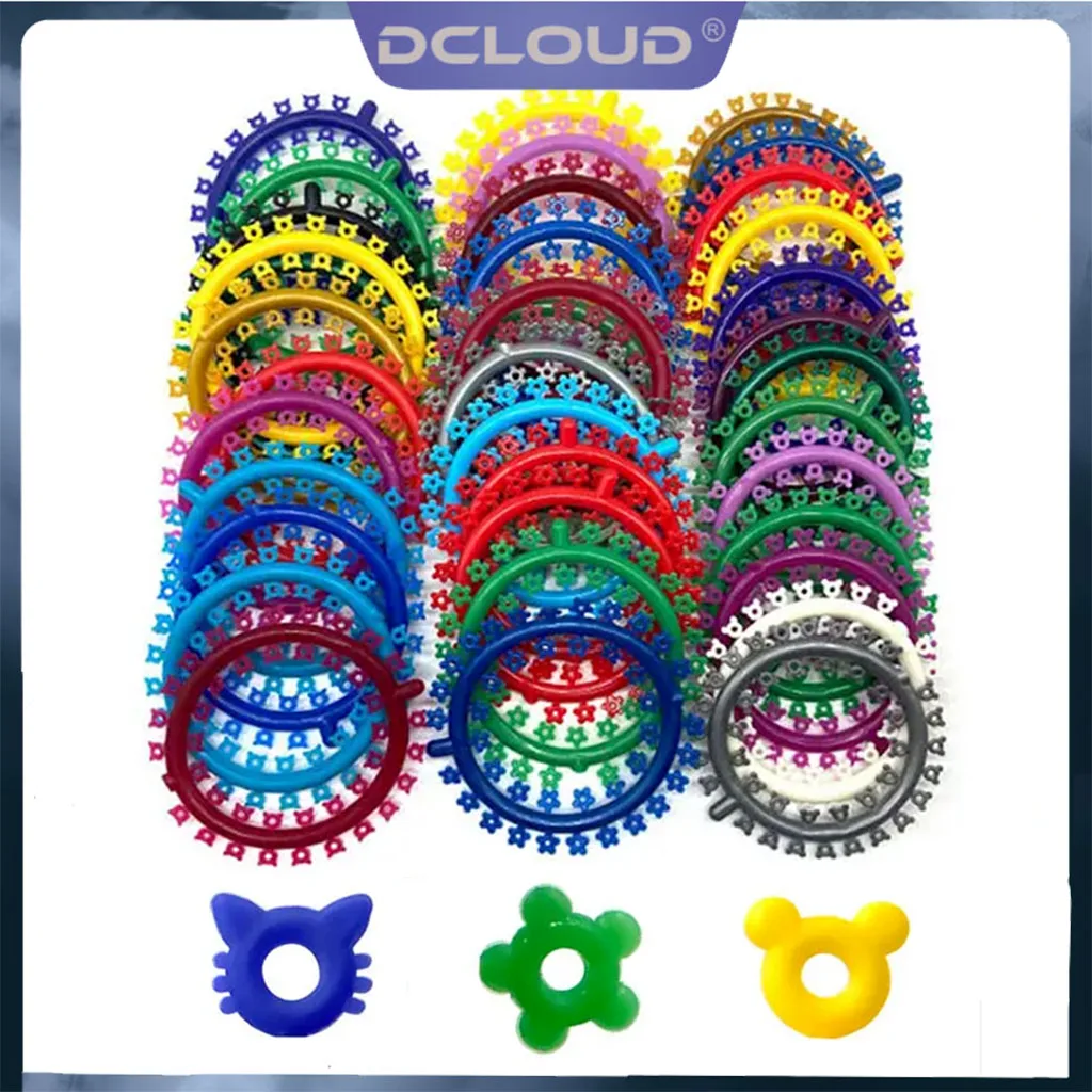 

DCLOUD 1000Pcs/Pack Dental Orthodontic Cartoon Ligature Ties Kitty Flower Mickey O-Ring Elastic Bands For Teeth Braces Archwires