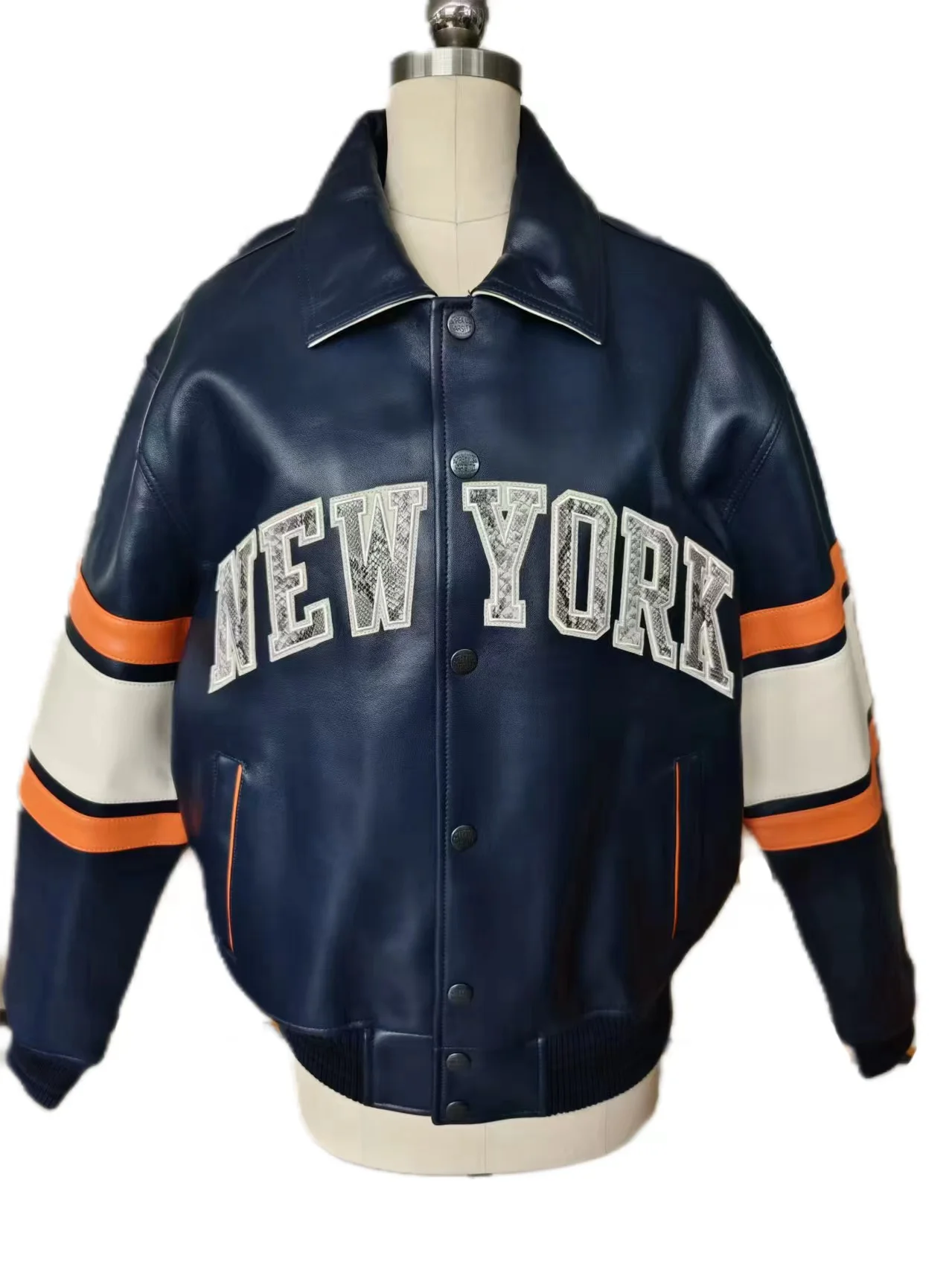 Мужская классическая кожаная куртка AVIREX летная из натуральной овечьей шкуры с