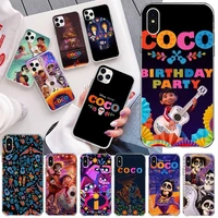 american anime coco phone case for iphone 13 12 11 pro mini xs max 8 7 plus x se 2020 xr silicone soft cover