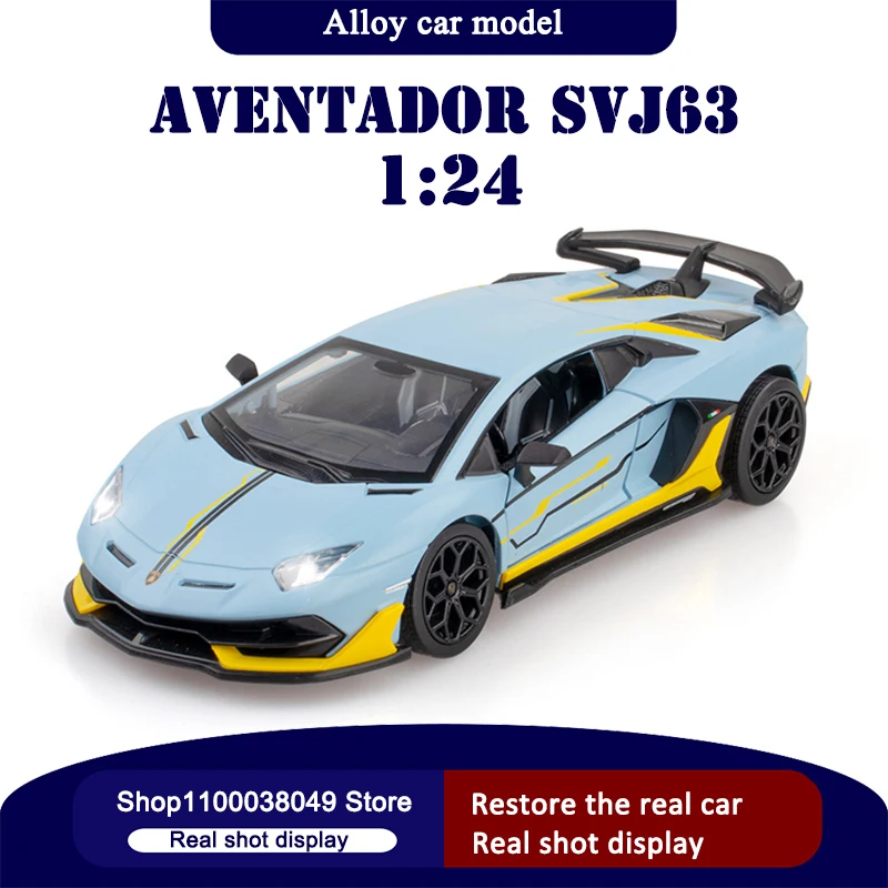 

Модель гоночного автомобиля пуэртадор SVJ 63 из сплава, модель игрушечного автомобиля из литого металла, Коллекционная модель автомобиля со з...